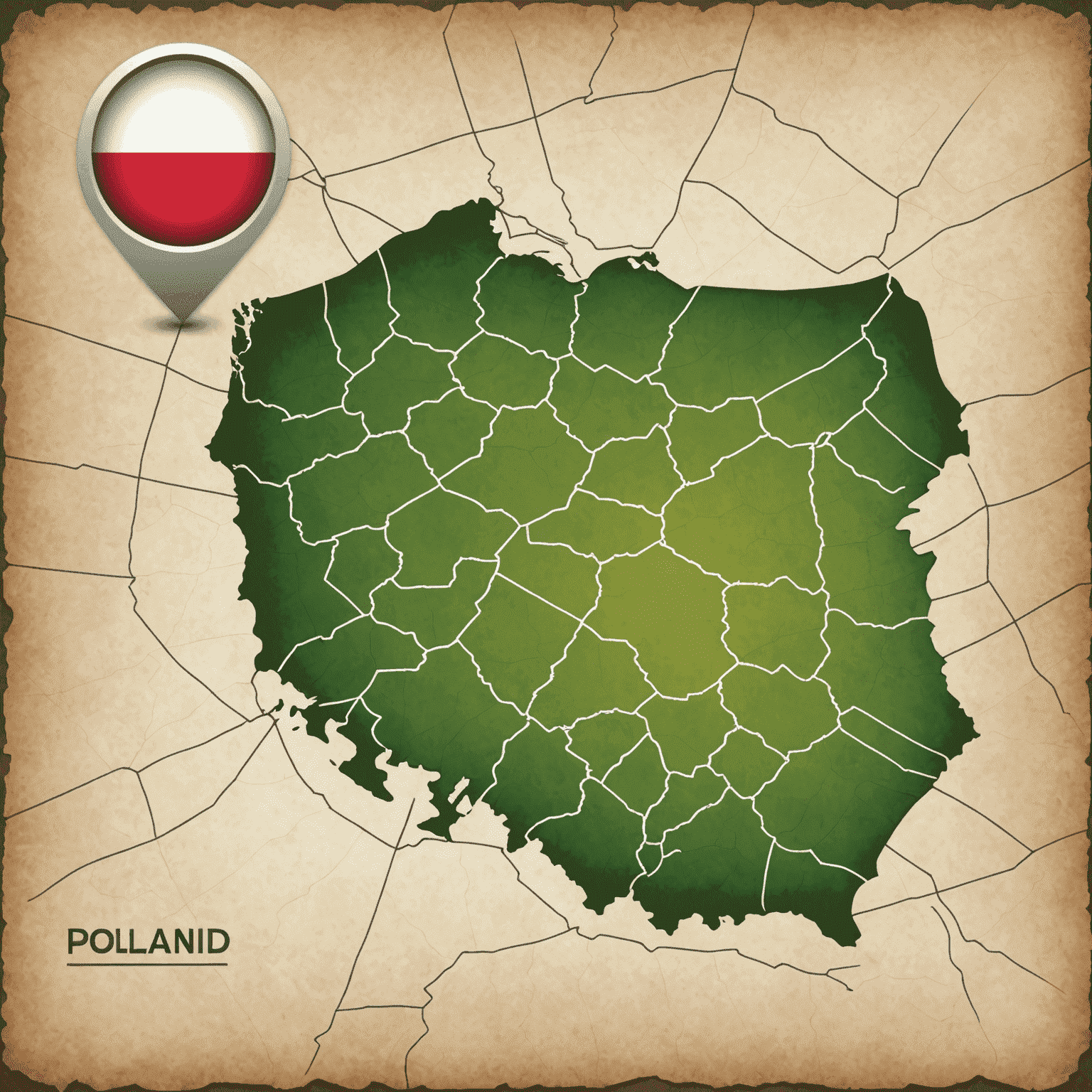 Logo PolandSolutions Click przedstawiające mapę Polski z ikoną kliknięcia