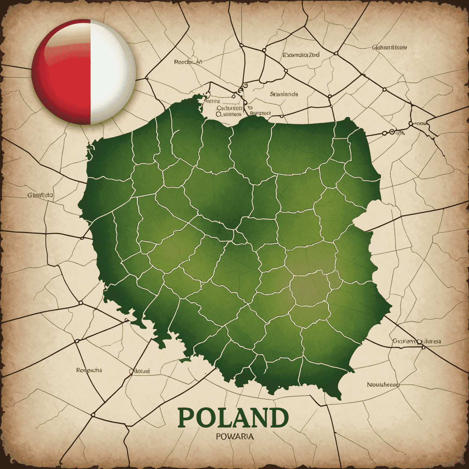 Logo PolandSolutions Click przedstawiające mapę Polski z ikoną kliknięcia